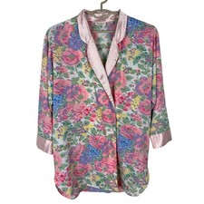 Victoria's Secret VINTAGE 90s Gold Label Floral Robe Housecoat double breasted