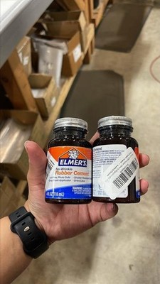 Elmer's Wrinkle Rubber Cement, Clear, Brush Applicator, 4 Ounce Pack Of 2