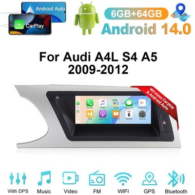 Android 14 Multi-media 6+64GB Carplay GPS Nav Autoradio Für Audi A4/A5/B8/S4/S5