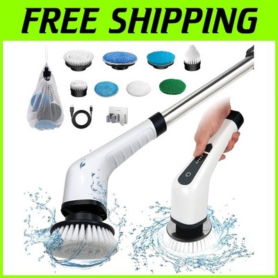 Cordless Electric Spin Scrubber with 8 Brush Heads