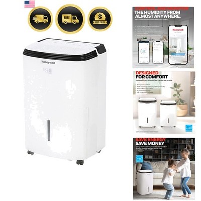 Smart WiFi Energy Star Dehumidifier for Medium Basements & Rooms Up to 3000 S...