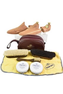 Church's English Shoes Wooden Shoe Trees Size 7 With Care Kit Brushes Wax Polish