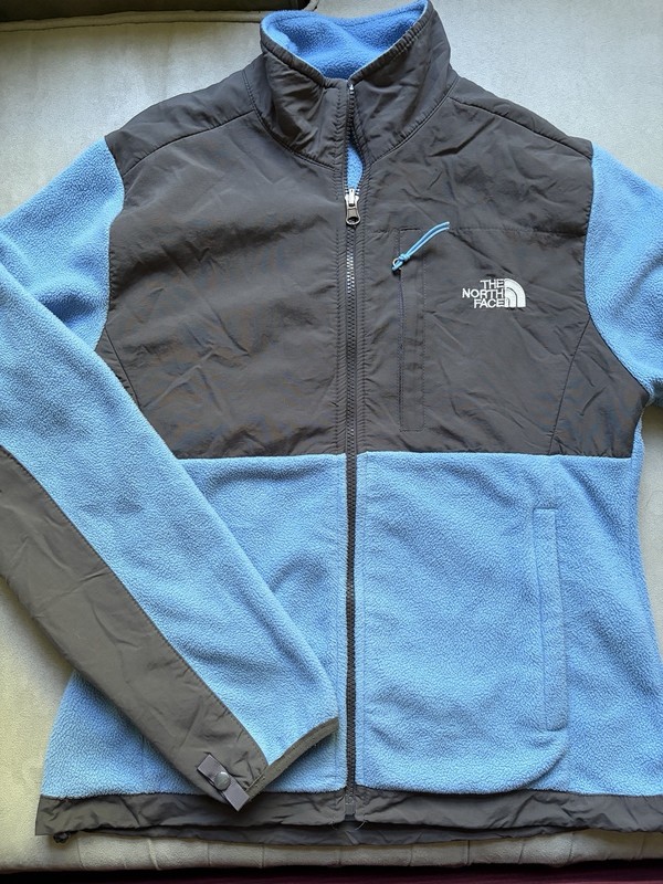 The North Face Women's Blue/Black Full Zip Jacket Logo Long Sleeve Size M