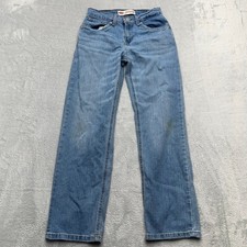 Levi's 514 Performance Straight Leg Jeans Kids 12 26x27 Blue Cotton Light Wash