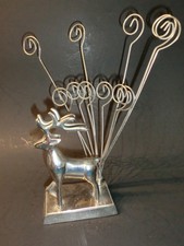 VTG Silver plated Reindeer Card Photo Holder