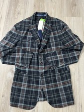 POLO RALPH LAUREN Plaid Cotton Blazer In Blue/burgundy Size 40R Sport Coat