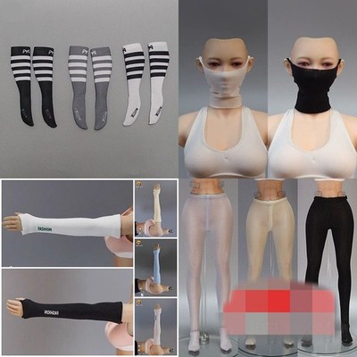 HAILI TOYS 1/6 Female Face Shield Calf Socks Arm Sleeves Clothes Fit 12'' Figure