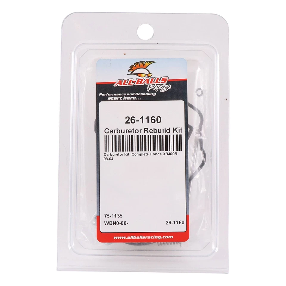 Nuevo kit de reconstrucción de carburador All Balls 26-1160 para Honda XR 400 R 98-04 Foto 4 de 4