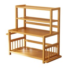 Countertop Shelf Organizer Compact Wooden Storage Rack Long-Lasting
