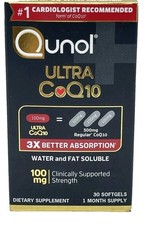 Qunol Ultra CoQ10 100mg Dietary Supplement Softgels - 30 Count Exp. 2028