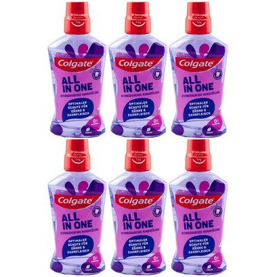 Colgate Mundspülung ALL IN ONE 6 x 500ml 0% Alkohol Zahnfleischschutz vegan