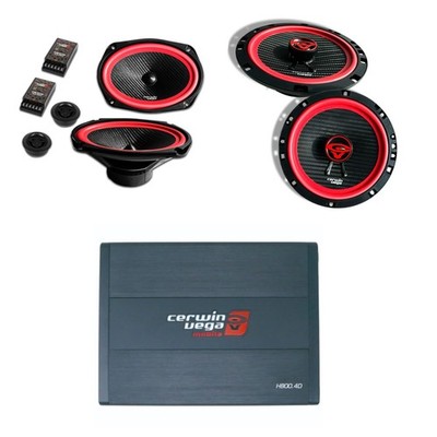 Cerwin Vega V69C + V675 Speakers WITH H800.4D Amplifier Package (NEW)