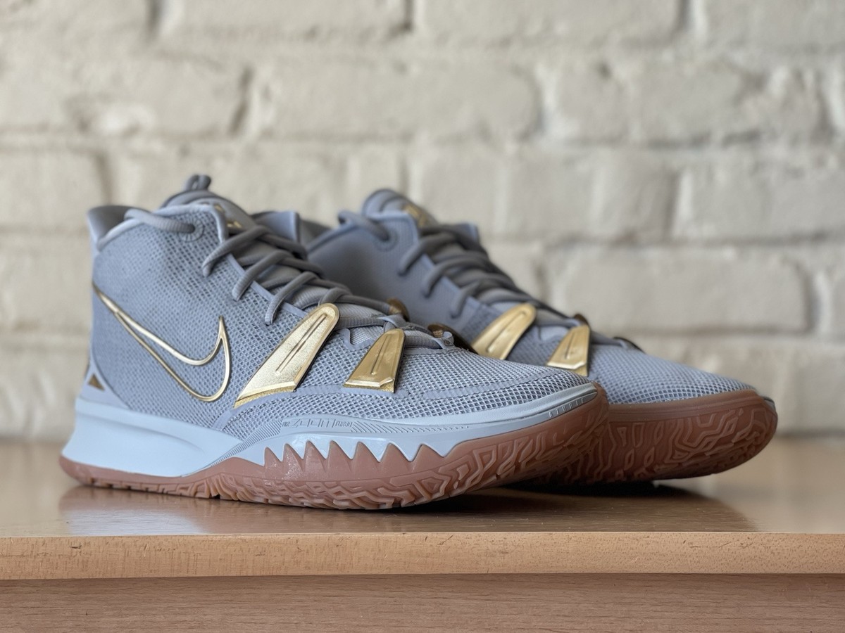 Nike By You Kyrie 7 Gray Gold Gum 1 Of 1 Men Sz 13.5 Basketball
