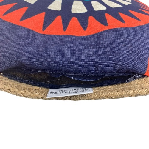 Allen + Roth Mandala Pattern Decorative Throw Pillow Geometric Jute Edge 17x17 - Picture 6 of 9