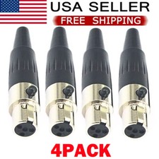 4x Mini XLR 4-Pin For Shure Wireless Headset Lapel Microphone Mic Connectors HOT