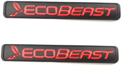 2pcs Red Black For 2011- 2021 F Series Truck ECOBEAST Emblems Door Fender Badge