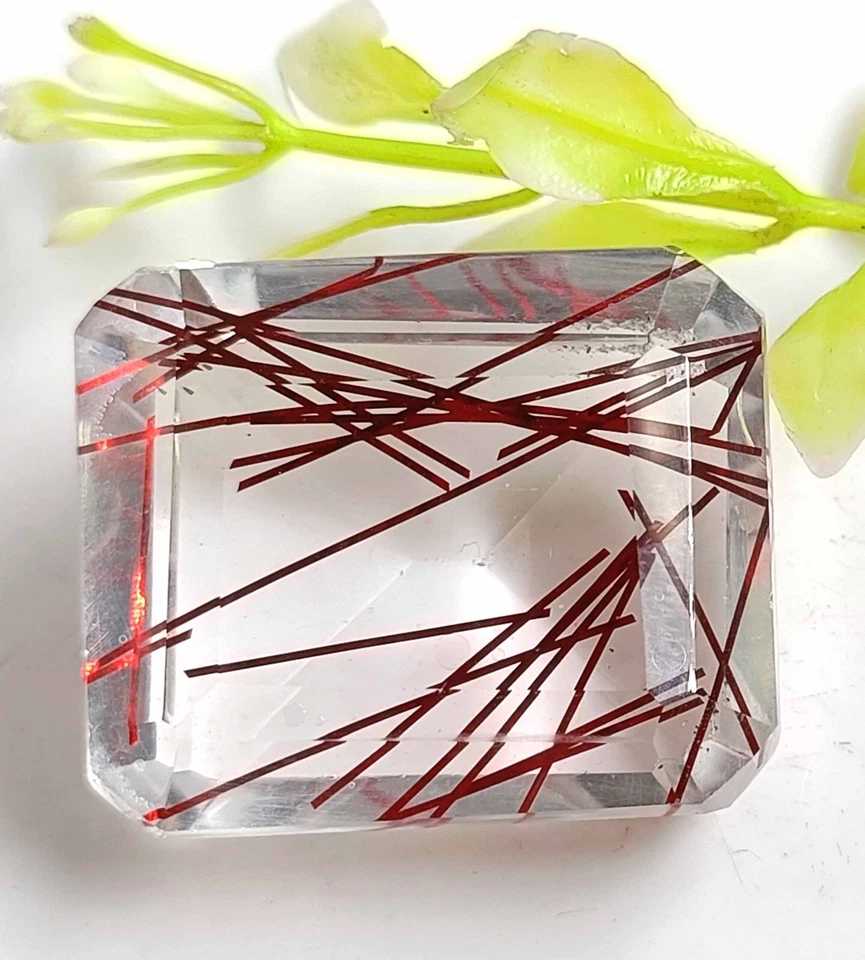 110-125 Ct Red Quartz Transparent Emerald Cut EGL Certified Loose Gemstone JSH - Image 2 of 4