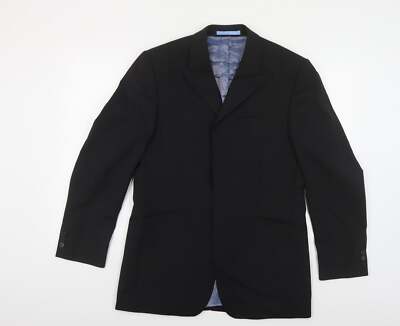 Burton Herren Anzugjacke schwarz gestreift Polyestermischung Größe 38