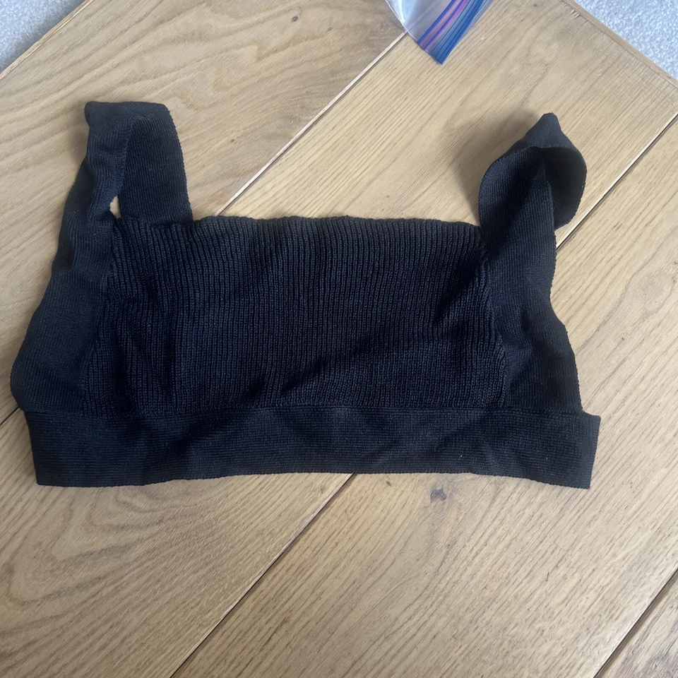 Conjunto de Falda Midi Tejida Negra S Bambú Hebilla Agujero Elastizado Top Mujer Foto 2 de 4