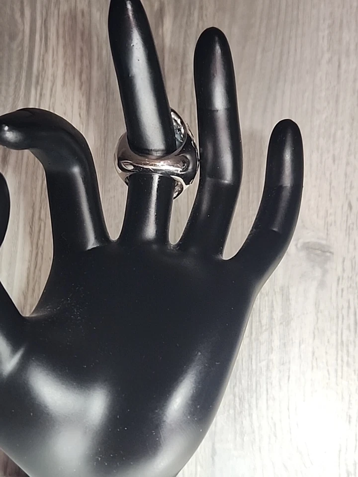 Amy Kahn Russell Sterling .925 Light Blue Stone Ring Size 6 - Image 3 of 3