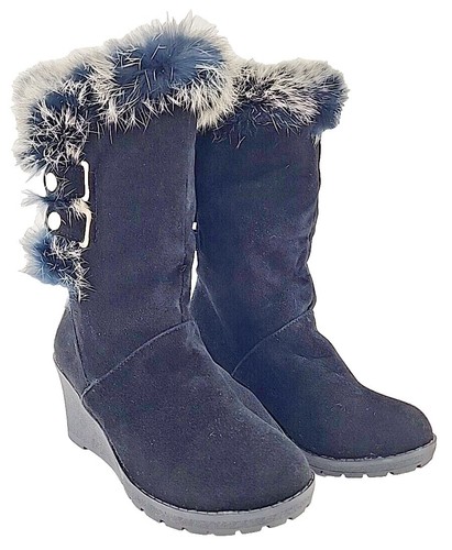 Elyffany Women's Lolita Platform Boots - Cute Round Toe Wedge Heel Cosplay Ankle Boots