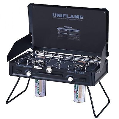 UNIFLAME Camp Two Burner Stove Twin Burner US-1900 Black LTD UNIFLAME Camp Two Burner Stove Twin Burner US-1900 Black LTD