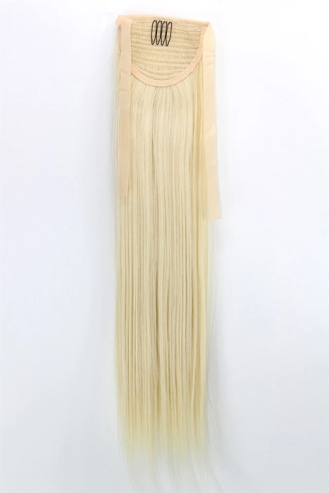 Haarteil ZOPF Hell-Blond glatt 45cm YZF-TS18-613 Band Klammer Haarverlängerung - Bild 2 von 2