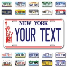 Custom state License Plates with personalized text Car 12x6- Moto 7x4 - Bike 6x3
