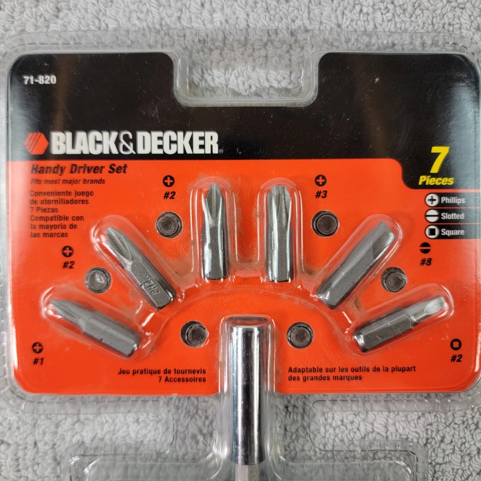 Black & Decker 71-820 7PC 7 Piece Handy Driver Bit Set With Storage Case *New* - Image 2 of 4