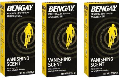 Bengay Topical Analgesic Gel Vanishing Scent 2oz each *Three Pack*
