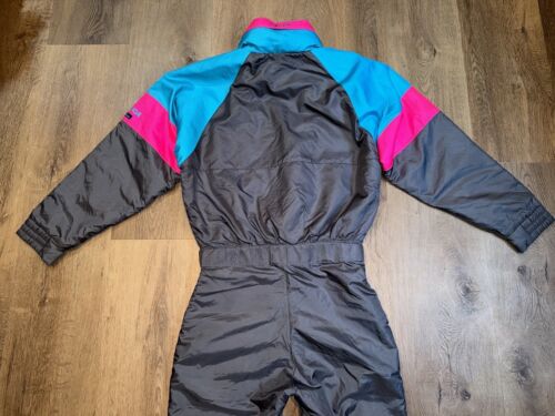 Vtg Nevica Ski Suit One Piece Snowsuit Snow Bib Apres Full Zip 1980s Womens 10 - Picture 21 of 24