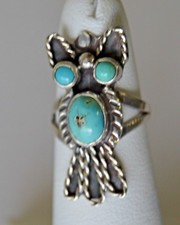 Vintage Sterling Silver 925 Owl Ring  Size 4  Adorable 