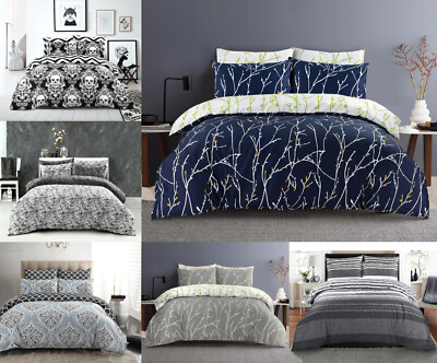 100 % SUPERWEICHE STEPPBETTWÄSCHE-SETS BEDRUCKT BETTBEZUG SET DOPPEL KING BED SIZE