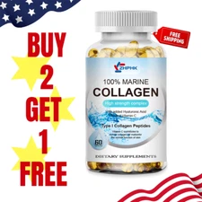 Premiun Marine Collagen Capsules w/ Hyaluronic Aid and Vitamin C - Anti Aging