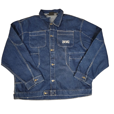 Vtg DON Mens Blue Button UP Long Sleeve Denim Jacket Size 2X Large 