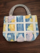 Alma Tonutti Mini Bolso de Mano Manijas Acrílicas Cinta Tejida Cartera Hecho en Italia
