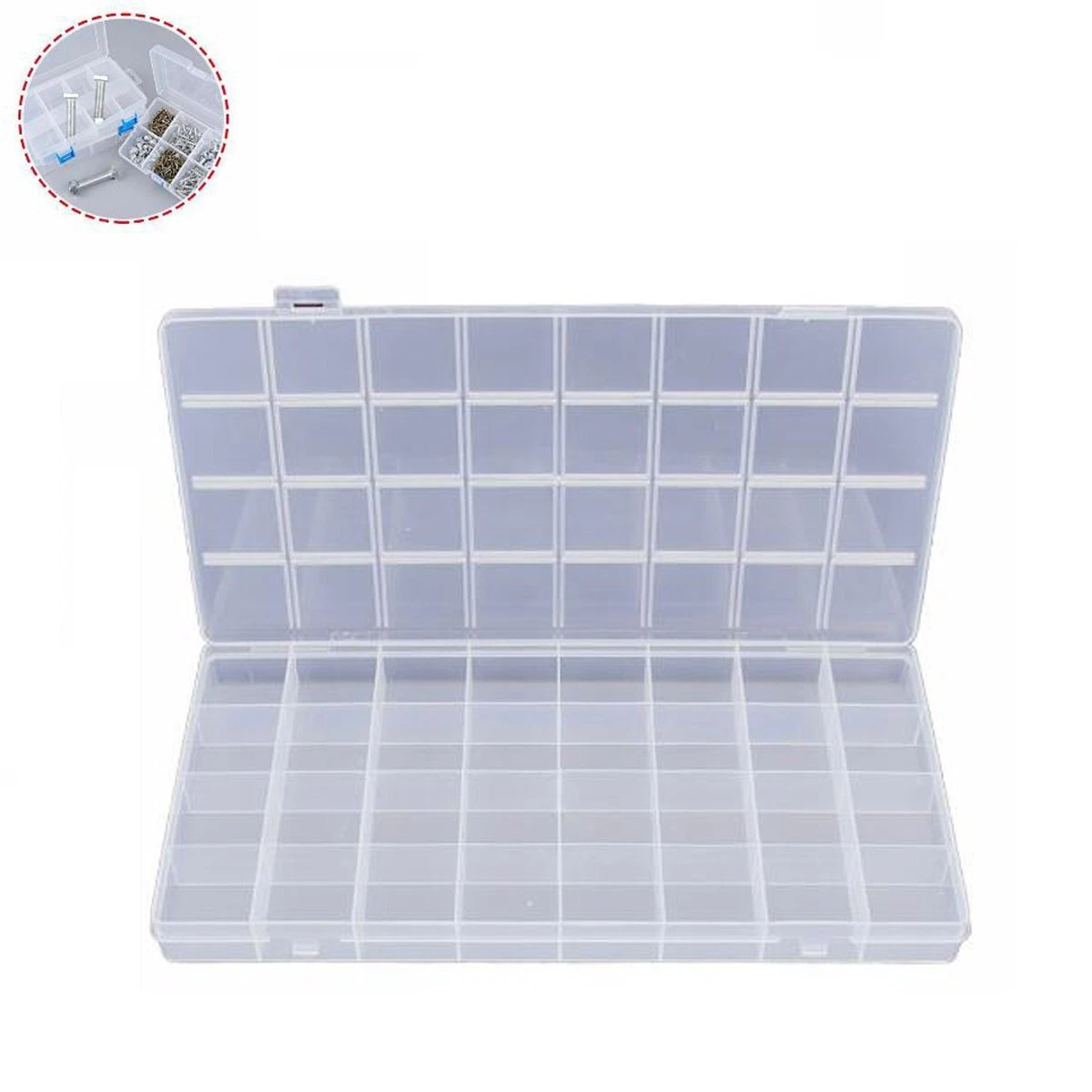 Hobby creativi Box Plastica Trasparente Rettangolare- Contenitori Plastica con Coperchio Belle