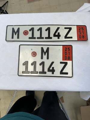 Matching Front Back Tags Euro Deliv Export  ZOLL BMW  VW Porsche license Plates