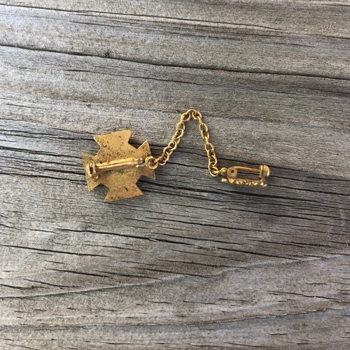 FNC Cross Lapel Pin Chain With 1956 Pin Unsure Help Vintage Sweater Pin Small - Picture 6 of 12