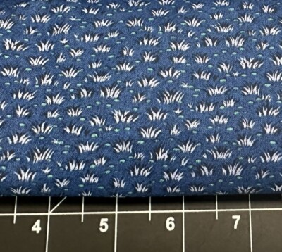 Tina Scrap 9''x21'' Garden Grass Vintage Field Spring Easter Blue Cotton Fabric