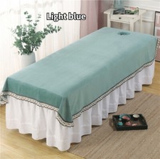 SPA Massage Bed Table Cover Sheet Velvet Beauty Lace Trim sheet with Hole