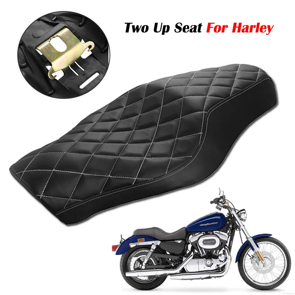 Asiento de pasajero conductor dos arriba negro para Harley Sportster 883 1200 XL1200T hierro 48 Foto 2 de 4