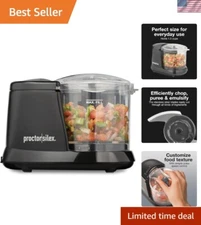 Stainless Steel Electric Vegetable Chopper & Food Processor - 1.5 Cups, Black