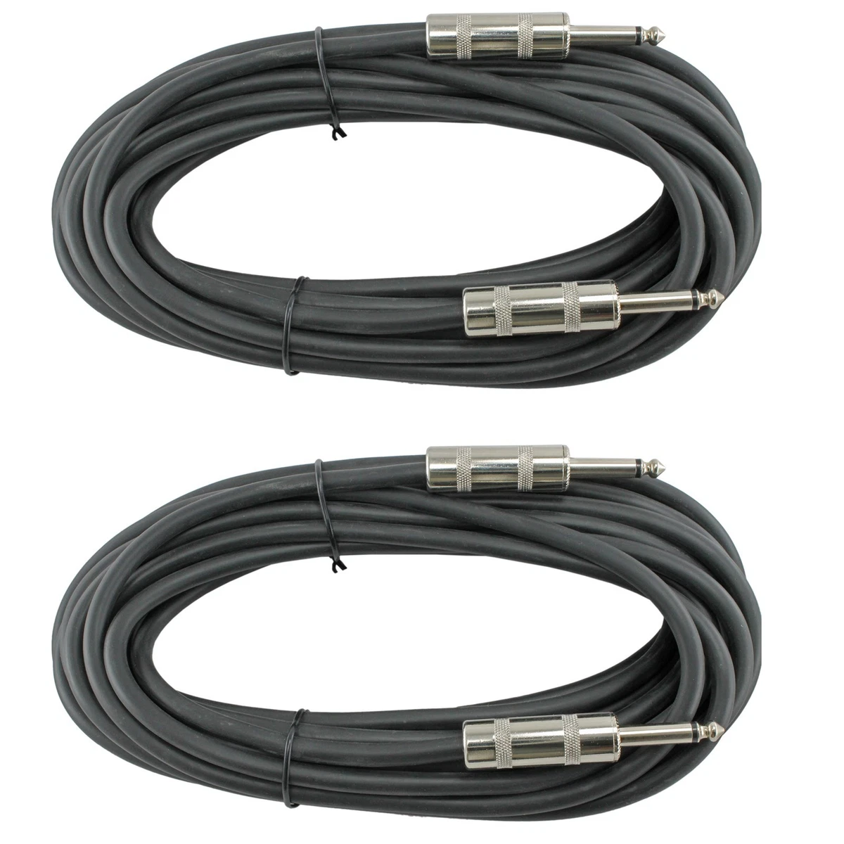 Paquete de 2 cables de altavoz DJ de audio profesional PA de 50 pies 50 pies CABLES 1/4 EXTREMOS 16GA calibre