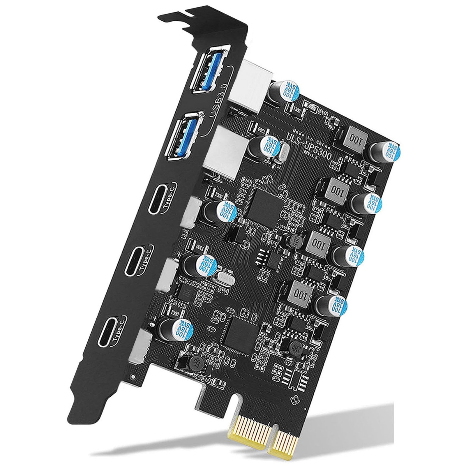 Carte PCIe vers USB 3.0 avec 3 Ports Type C Transfert 5Gbps