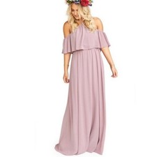 Show Me Your Mumu SMYM Rebecca ruffle maxi dress in antique rose NEW XXS