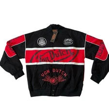 Von Dutch Black & Red Racing Jacket Size 2X