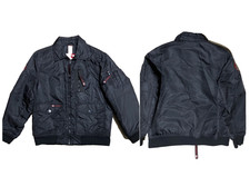 Canada Weather Gear Bomber Jacket Black Youth Full Zip Coat L 14/16 Arm Patches