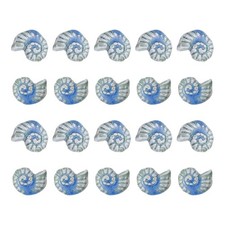 20 Pcs 8mm Sea Snail Shell Porcelain Beads, Blue Green