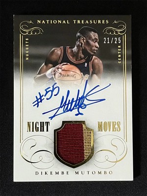 Dikembe Mutombo 2013-14 Panini National Treasures Night Moves Patch Auto 21/25